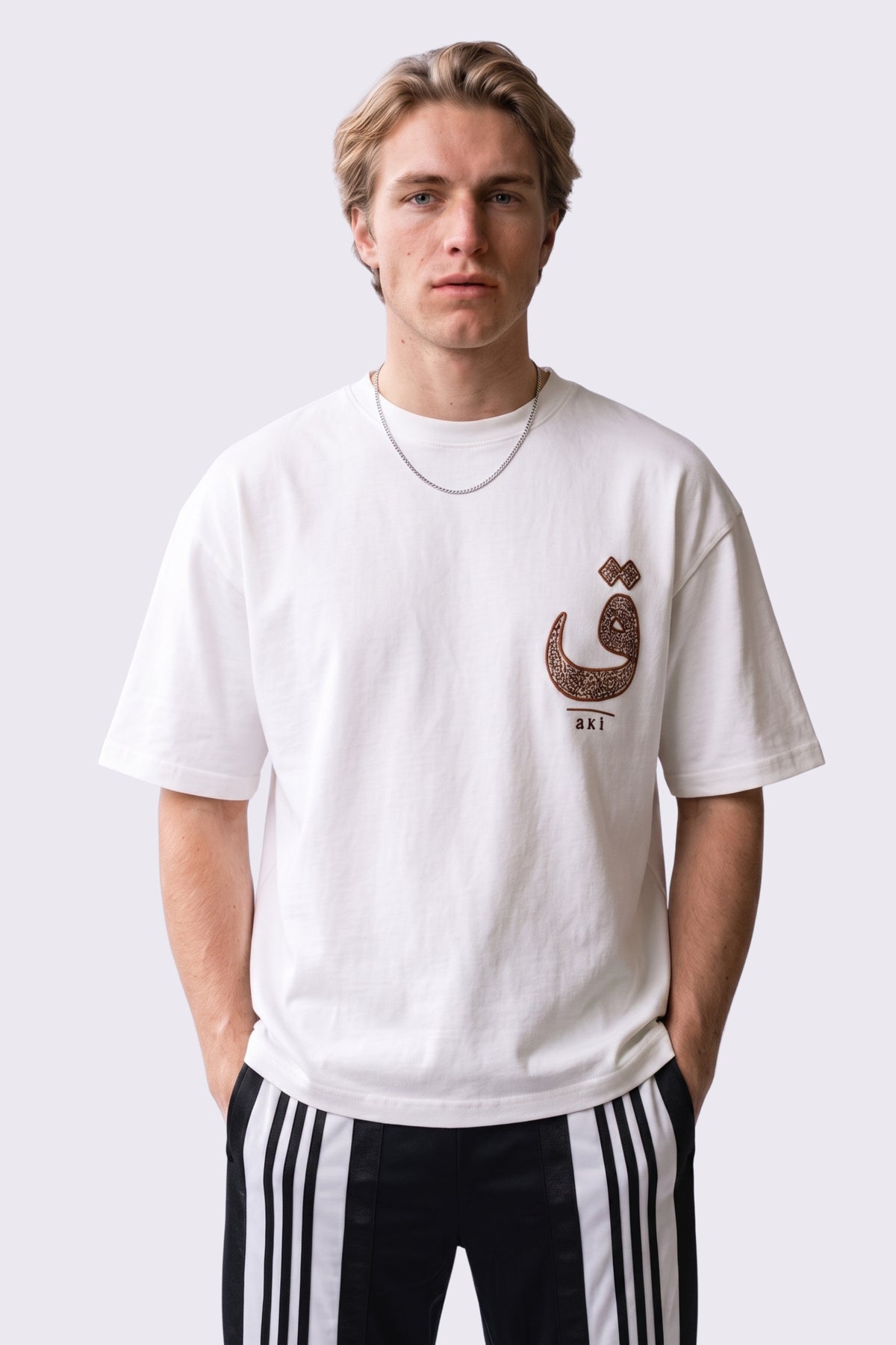 KAF Oversize Nakış ve Baskılı T-Shirt