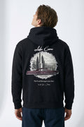 Erkek Lake Como Patch Detaylı Oversize Sweatshirt - siyah