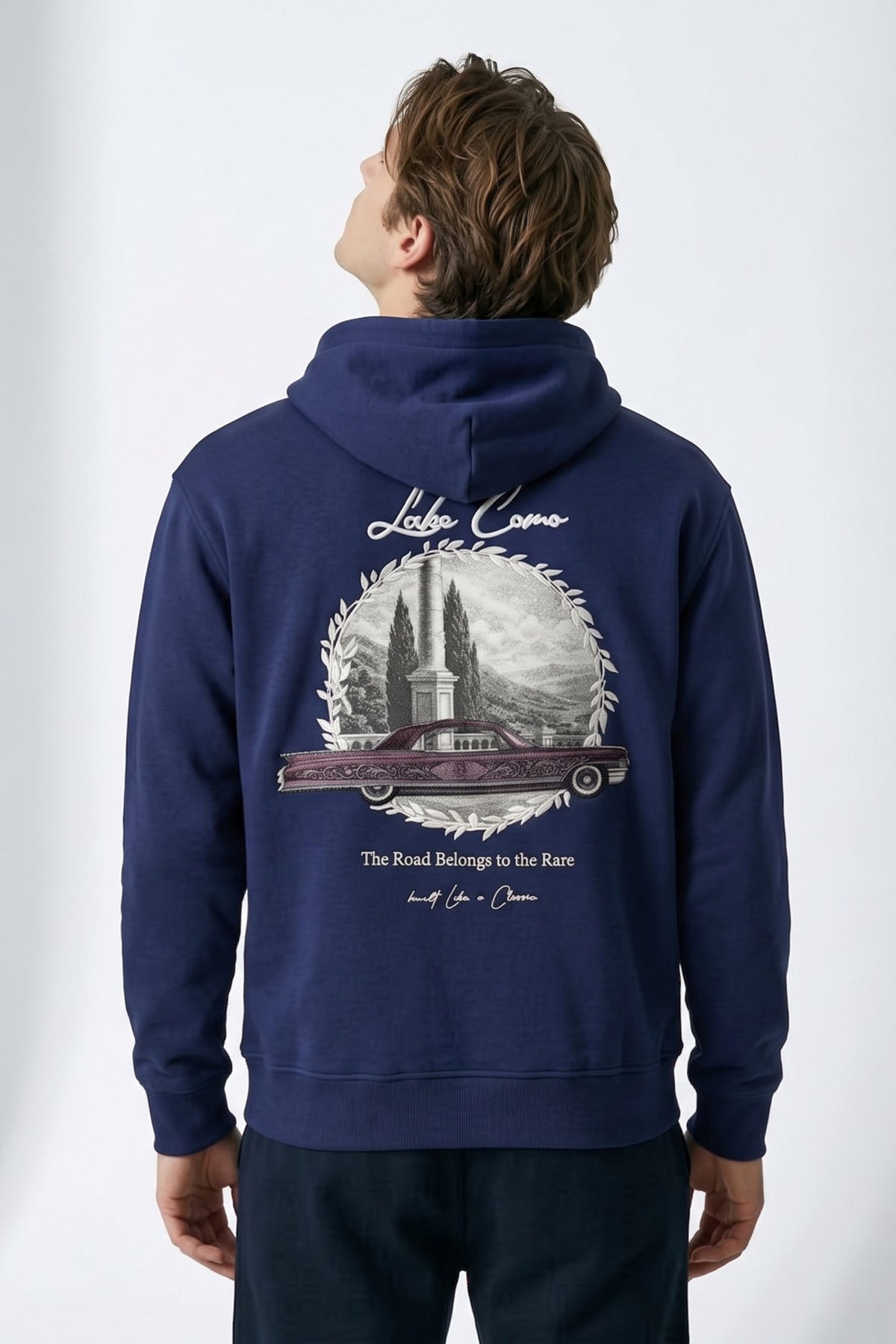 Erkek Lake Como Patch Detaylı Oversize Sweatshirt - lacivert