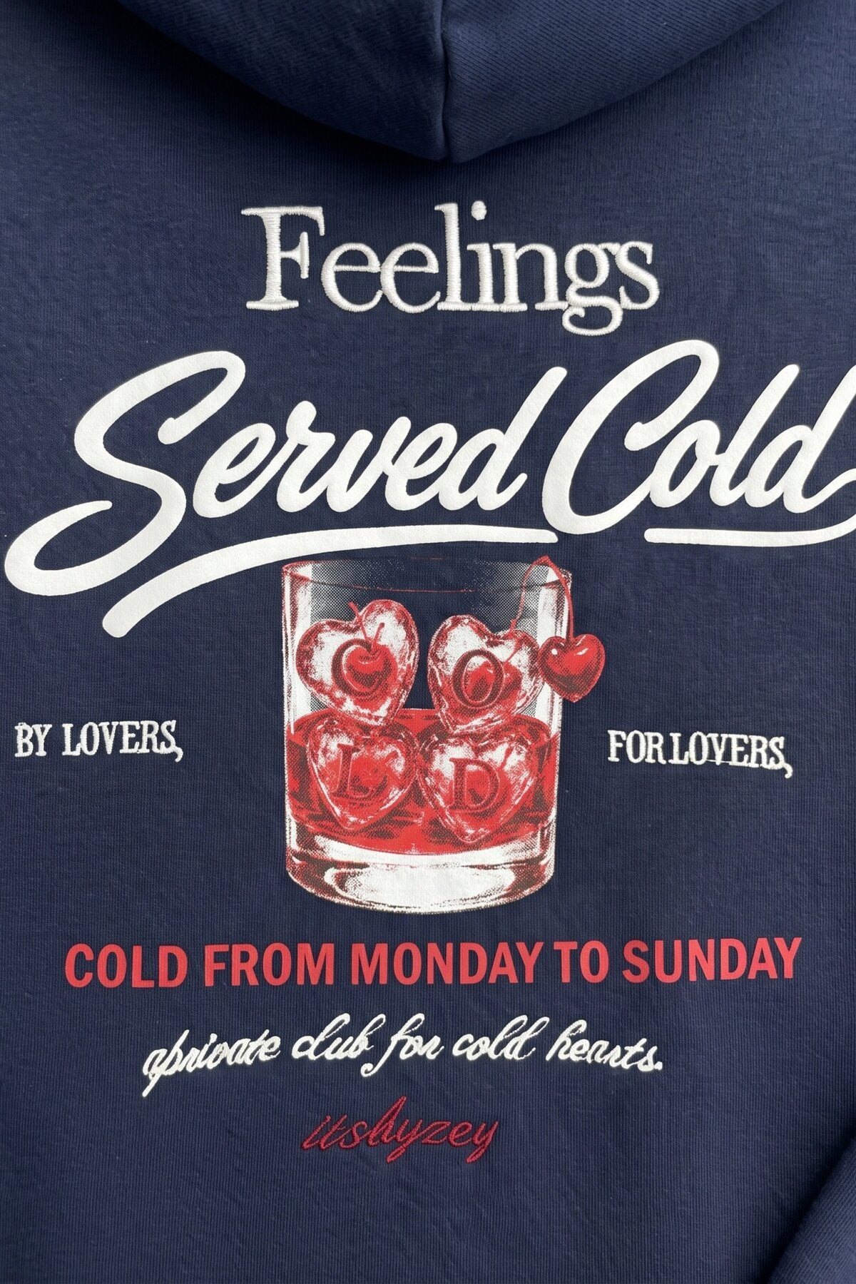 Erkek Feelings Baskılı ve Nakışlı Oversize Sweatshirt - lacivert