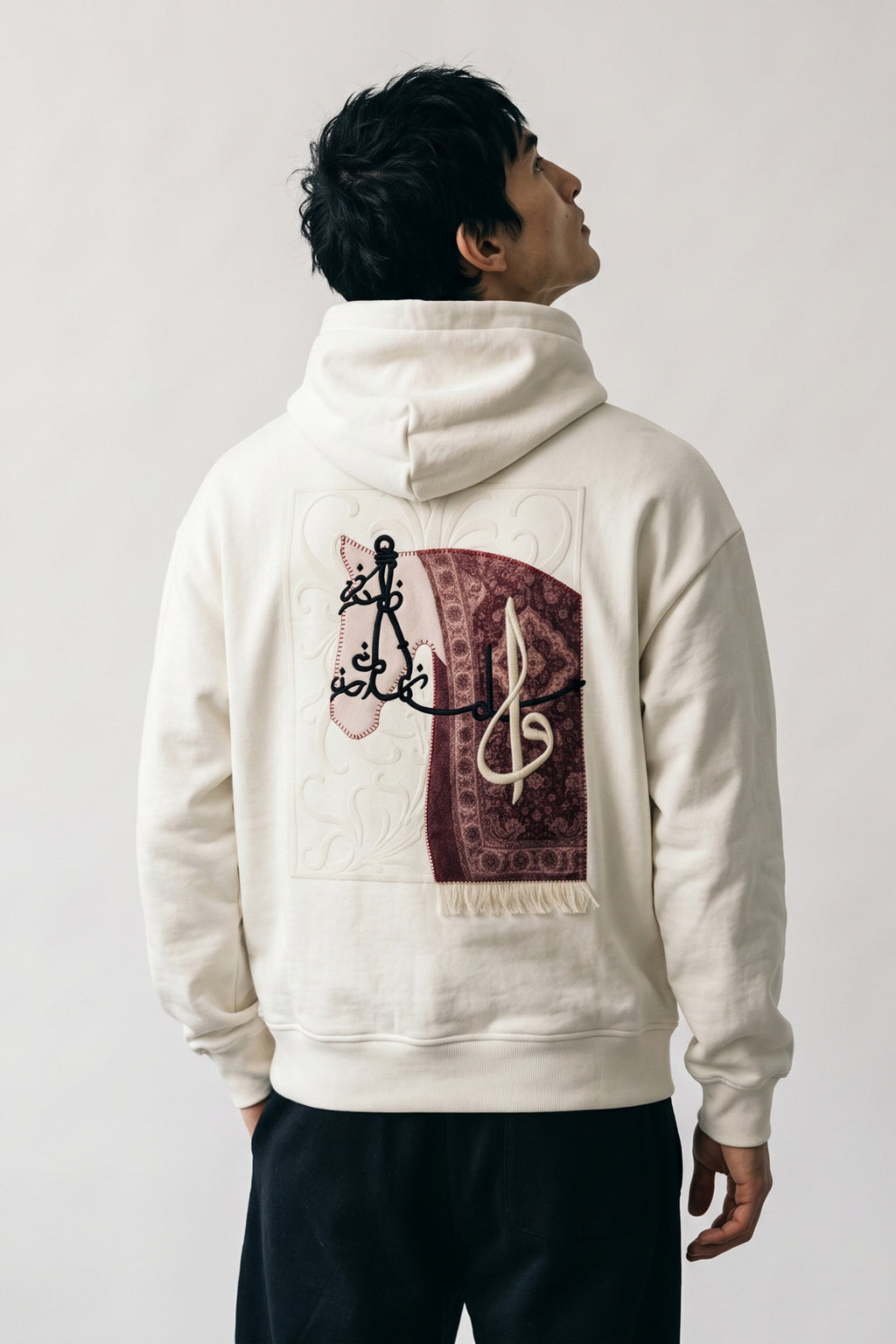 Erkek At Patch Detaylı Oversize Sweatshirt - beyaz