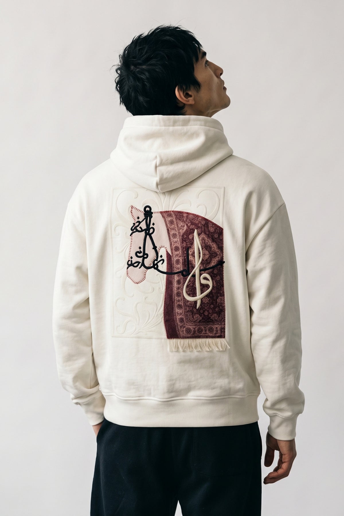 Erkek At Patch Detaylı Oversize Sweatshirt - beyaz