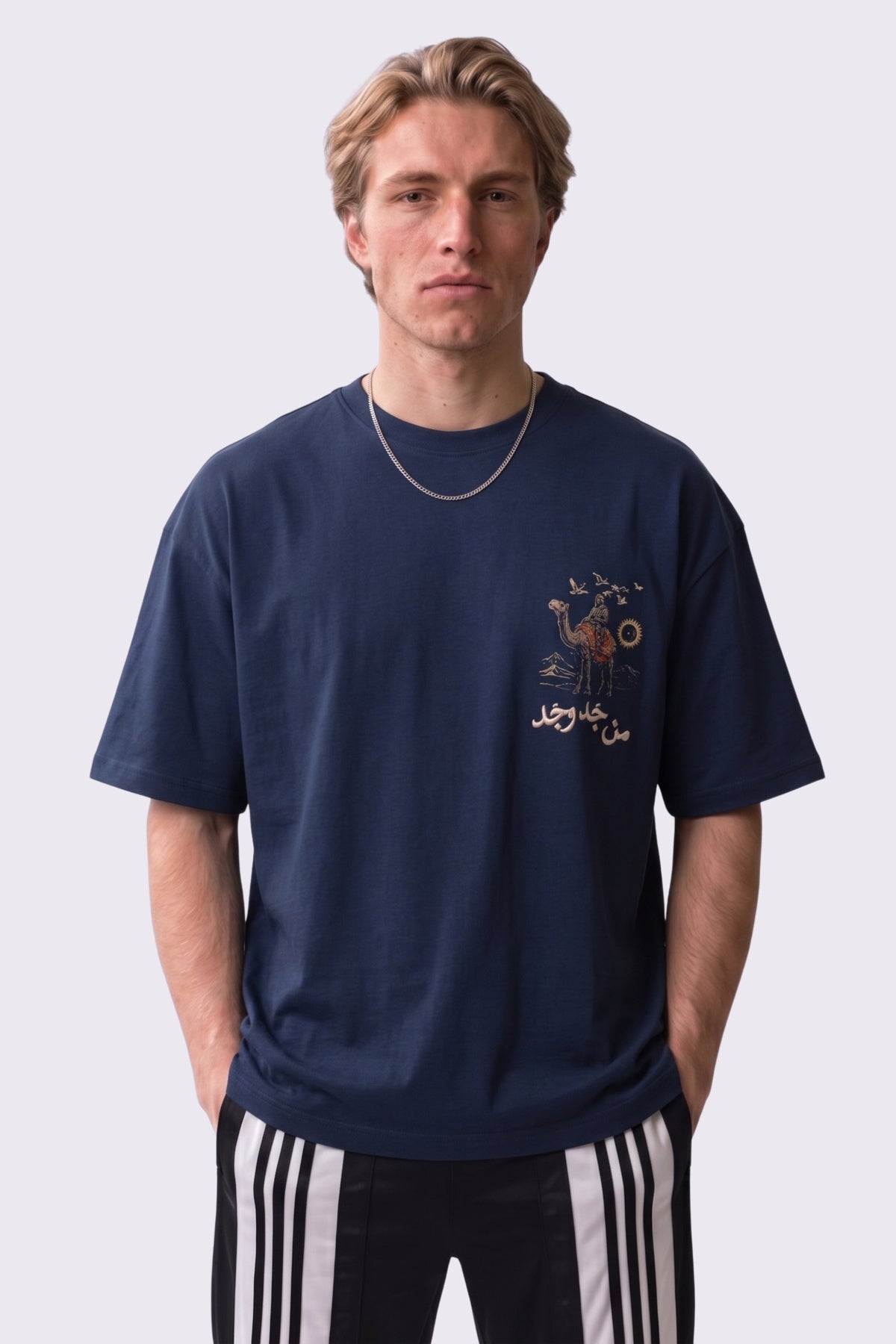 BEDEVİ Oversize Nakış ve Baskılı T-Shirt