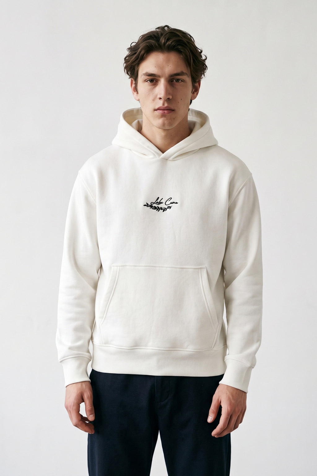 Erkek Lake Como Patch Detaylı Oversize Sweatshirt - beyaz