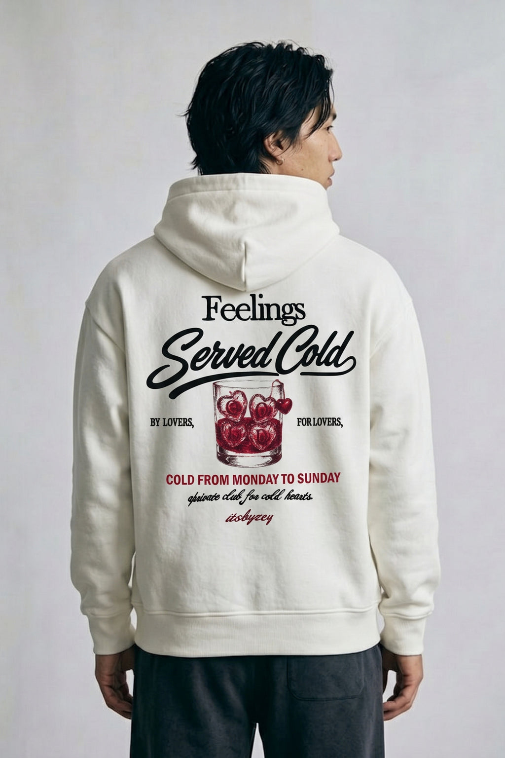 Erkek Feelings Baskılı ve Nakışlı Oversize Sweatshirt - beyaz