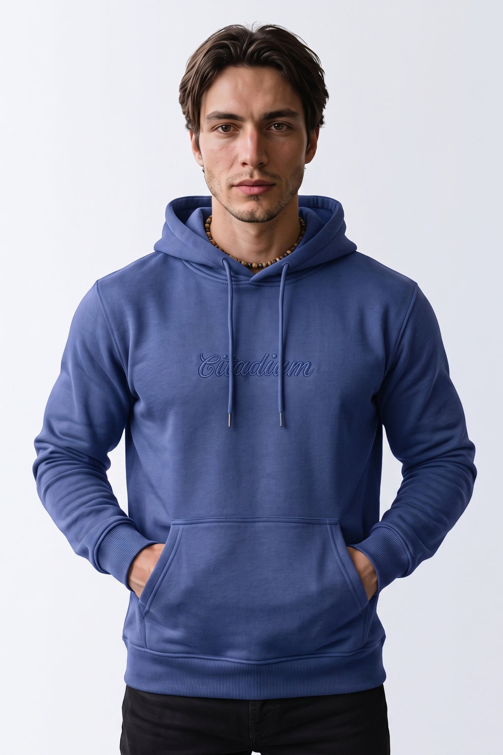 Patchwork Nakışlı Erkek Sweatshirt - lacivert