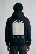 Erkek Sonar Nakışlı Oversize Sweatshirt - siyah