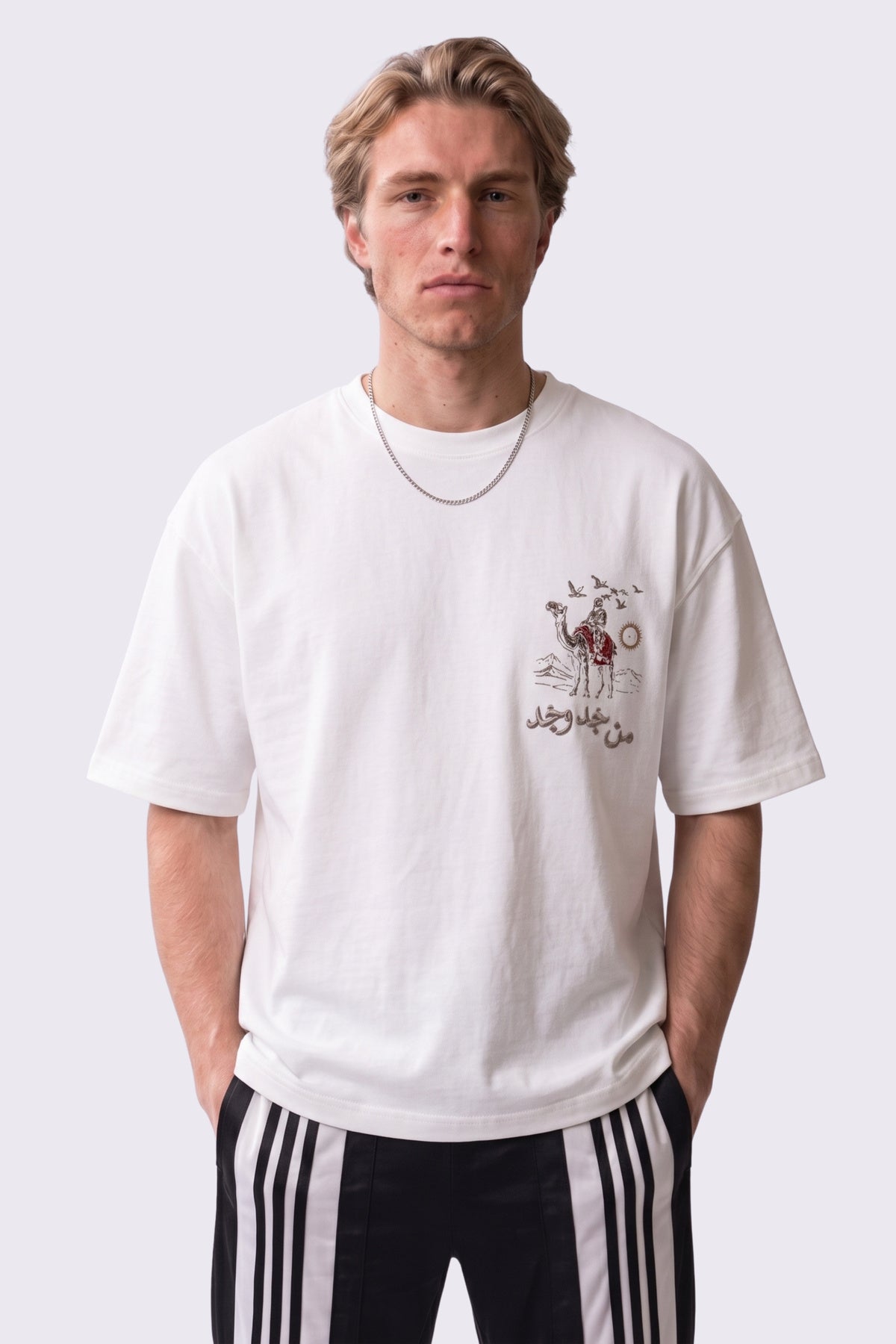 BEDEVİ Oversize Nakış ve Baskılı T-Shirt