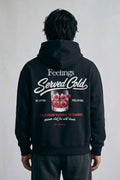 Erkek Feelings Baskılı ve Nakışlı Oversize Sweatshirt - siyah