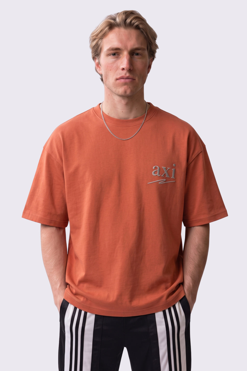 ELIF Oversize Nakış ve Baskılı T-Shirt - Turuncu