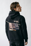 Erkek Carpet Patch Detaylı Oversize Hoodie - siyah