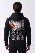 Nakış ve Kadife Baskılı Erkek Sweatshirt - siyah