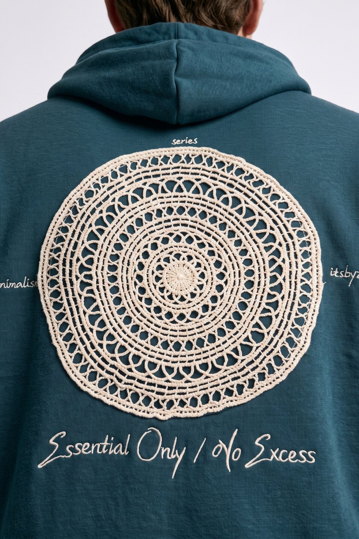 Erkek Essentials Nakışlı Oversize Sweatshirt - mavi