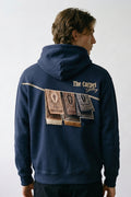 Erkek Carpet Patch Detaylı Oversize Hoodie - lacivert